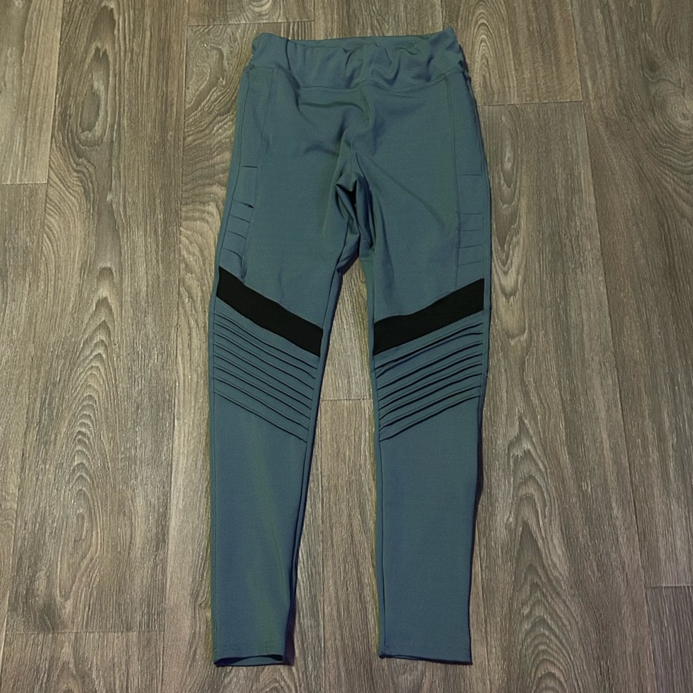 Muted Blue and Black Leggings